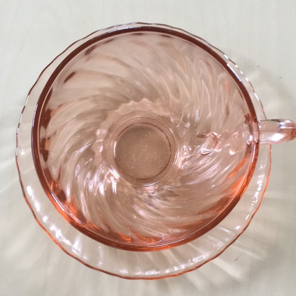 Arcoroc France Blush Pink Tinted Glass Plate Teacup Saucer - Bundle lot of Three - Picture 6 of 14